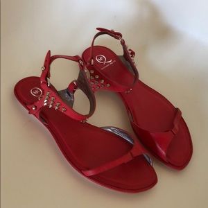 NEW Alexander McQueen McQ red spiked sandals 37